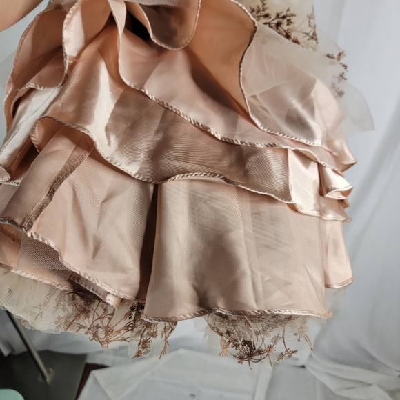 Mac Duggal $998 Size 8 Cap Sleeve Beaded Champagne Blush Pink 79317 Dress - Picture 10 of 14